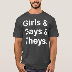 Camiseta Gays chicas y teorías LGBT Humor divertido de Enby