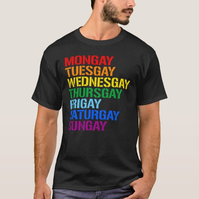 Camiseta Gays de la semana: el gay gay gay miércoles (Anverso)