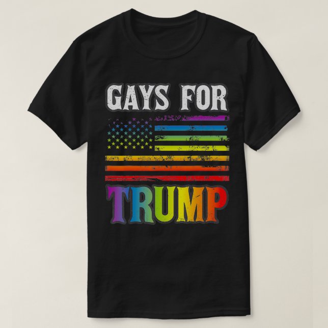 Camiseta Gays For Trump LGBT Pride Gay Rainbow Flag Vote Re (Diseño del anverso)