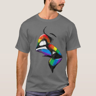 Camiseta Gays lesbianos besan la bandera arcoiris Orgullo g