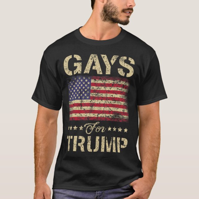 Camiseta Gays Para Las Estrellas De Trump Y La Bandera Esta (Anverso)
