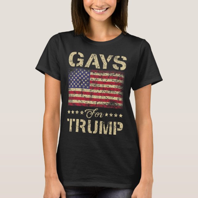 Camiseta Gays Para Las Estrellas De Trump Y La Bandera Esta (Anverso)