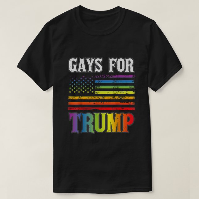 Camiseta Gays para Trump Orgullo LGBT Gay bandera arcoiris  (Diseño del anverso)