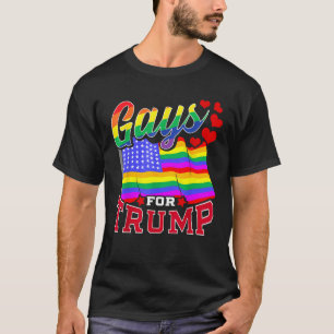 Camiseta Gays para Trump seguidor LGBTQ Patriotic USA Ameri