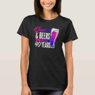 Camiseta Gays Y Cervezas A Mis 40 Años De Orgullo Bisexual