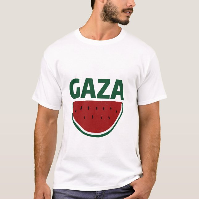 Camiseta Gaza, acuarela de colores, solidaridad palestina (Anverso)
