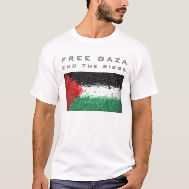 Camiseta Gaza libre - termine el cerco (Anverso)