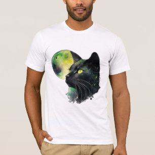 Camiseta Gaze iluminada por luna - Gato negro místico