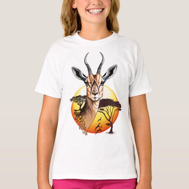 Camiseta Gazelle Animal salvaje Antelope africano (Anverso)
