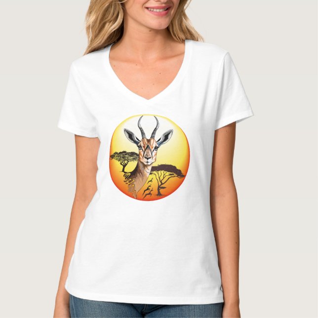 Camiseta Gazelle Animal salvaje Antelope africano (Anverso)