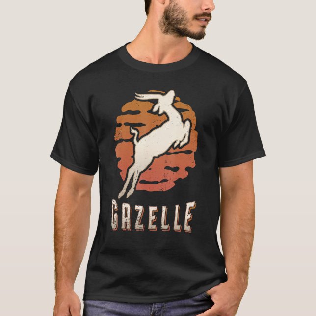 Camiseta Gazelle Vintage Retro Classic Animal Sunset (Anverso)