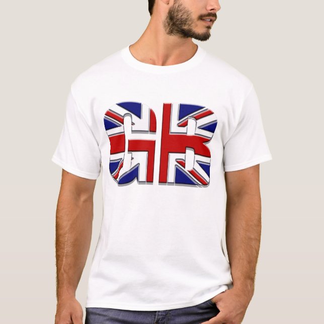 Camiseta GB de Gran Bretaña de la bandera de orgullo (Anverso)