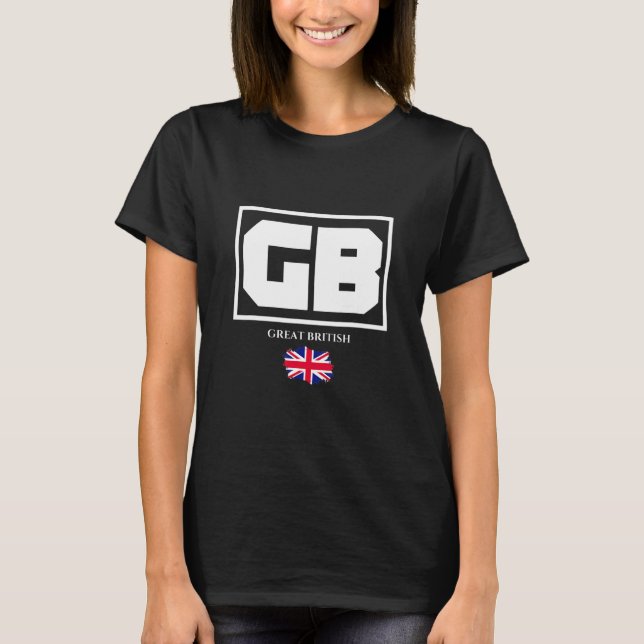 Camiseta GB Great British with UK Flag Illustration Graphic (Anverso)