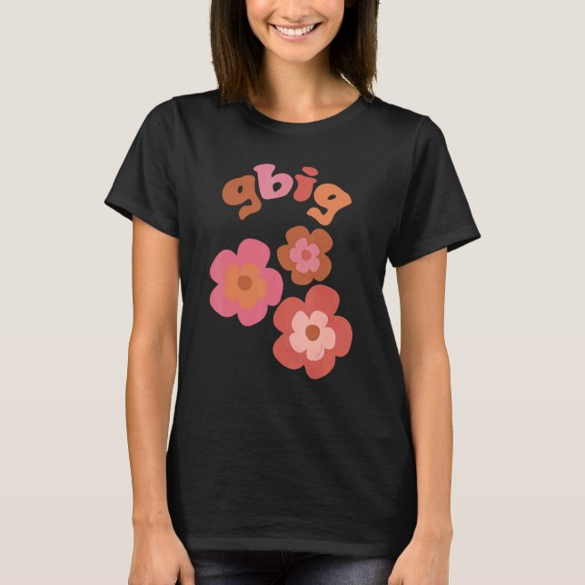 Camiseta Gbig Big Little Sorority Family Matching Flowers R (Anverso)