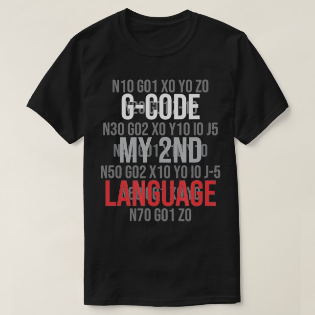Camiseta GCode mi segundo idioma (Diseño del anverso)