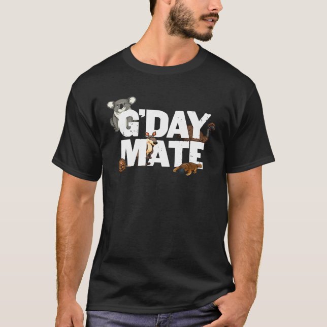 Camiseta Gday Mate Funny Australia Animales Kangaroo Koala (Anverso)