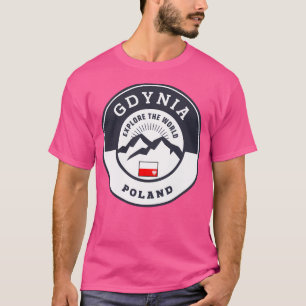 Camiseta Gdynia Polonia Escudo Blanco Y Negro
