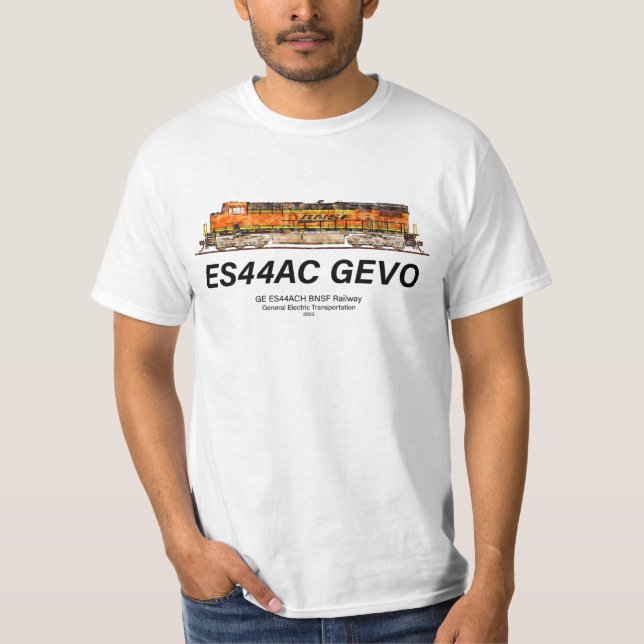 Camiseta GE ES44AC GEVO Locomotora. tren de mercancías BNSF (Anverso)