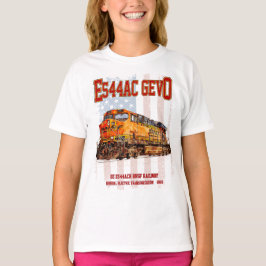 Camiseta GE ES44AC GEVO Locomotora y bandera estadounidense