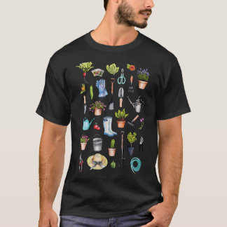 Camiseta Gear Jardín - Patrón de jardín de primavera con ja