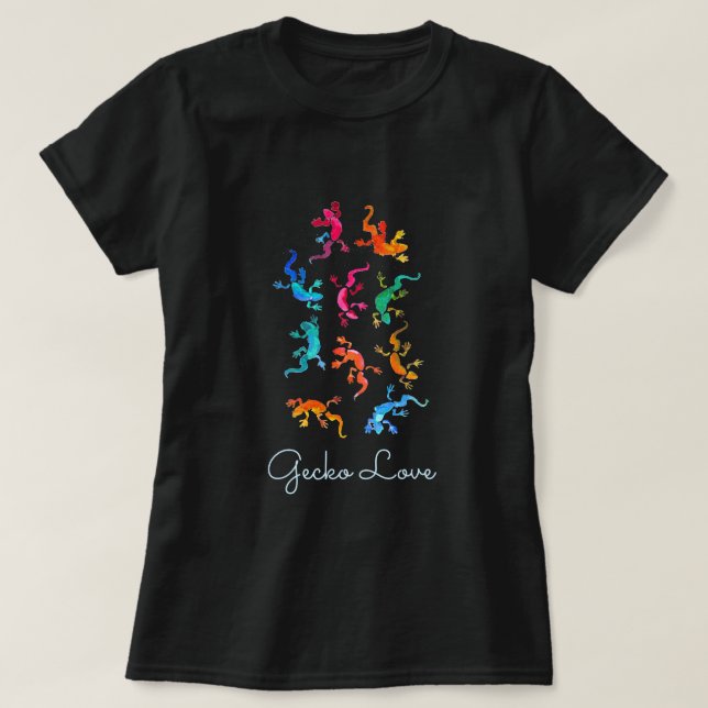 Camiseta Gecko Amor lindo lagarto reptil amante animal (Diseño del anverso)