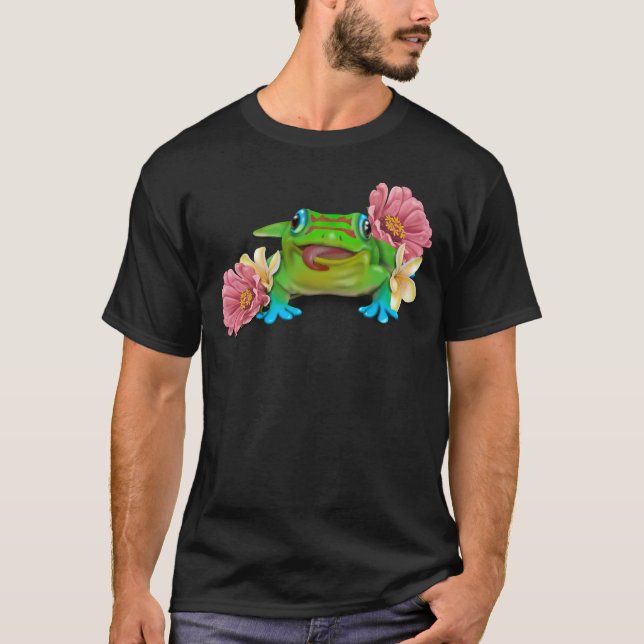 Camiseta Gecko con flores (Anverso)