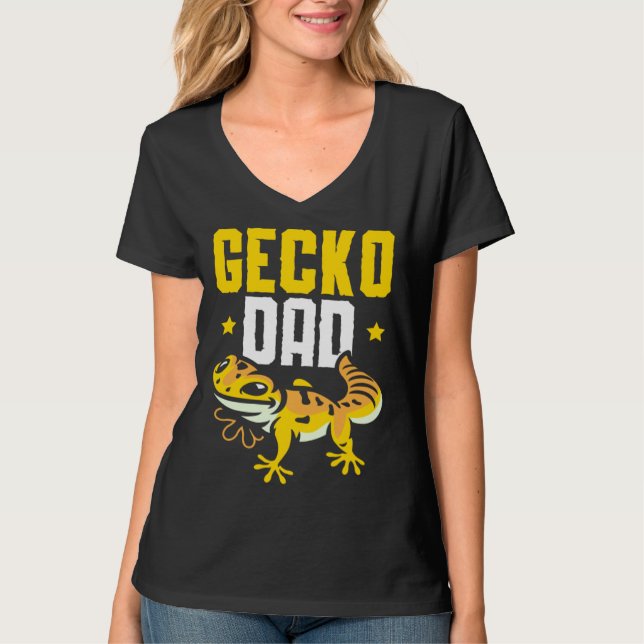 Camiseta Gecko Dad Reptile Leopard Gecko  Lizard (Anverso)