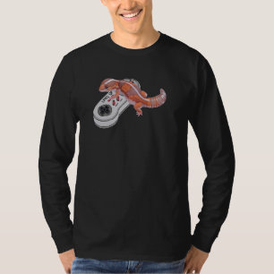 Camiseta Gecko de cola gorda africana Jugando videojuego de