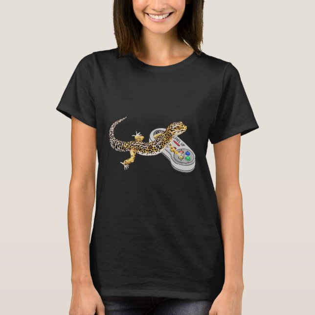 Camiseta Gecko Jugando Videojuego Lizard & amp; Reptiles Ga (Anverso)