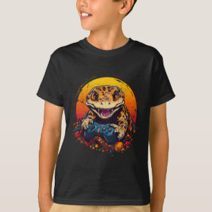 Camiseta Gecko Jugando Videojuego Lizard & amp; Reptiles Ga