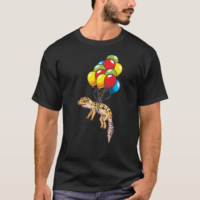 Camiseta Gecko leopardo con regalo de globos (Anverso)