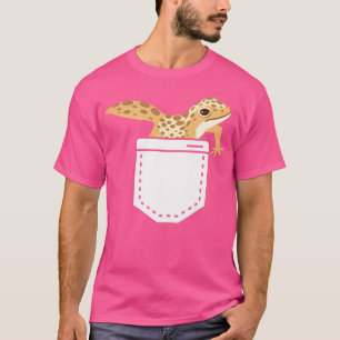 Camiseta Gecko Leopardo En Un Bolsillo Cute Gracioso Leopar