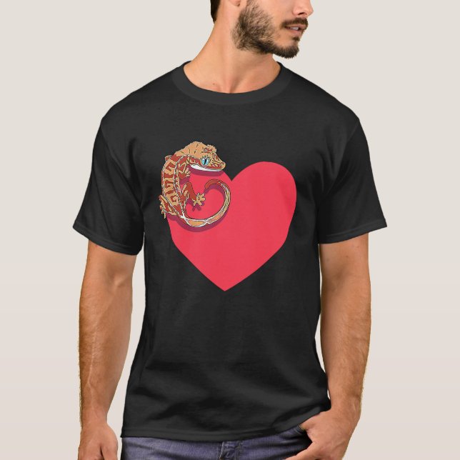 Camiseta Gecko Love Crested Gecko Lover Gecko Heart Cute Cr (Anverso)