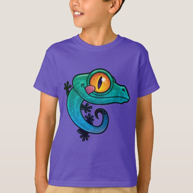 Camiseta Gecko, Personalizado colorido (Anverso)