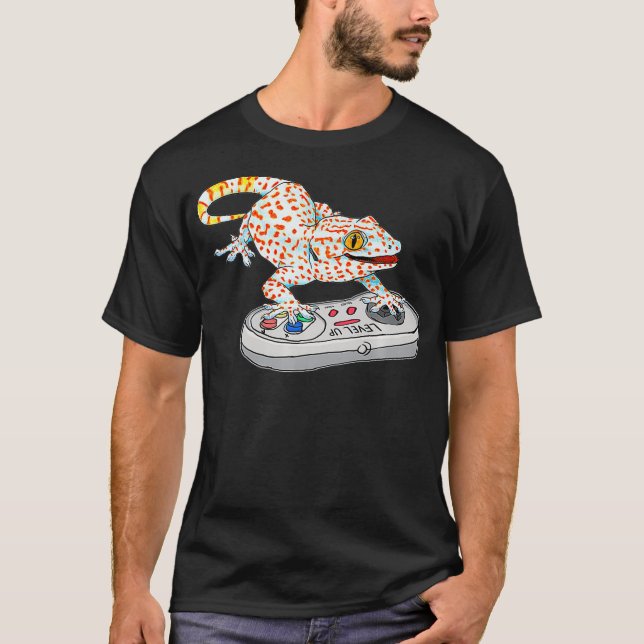 Camiseta Gecko Tokay Jugando videojuego Reptiles Gekko (Anverso)