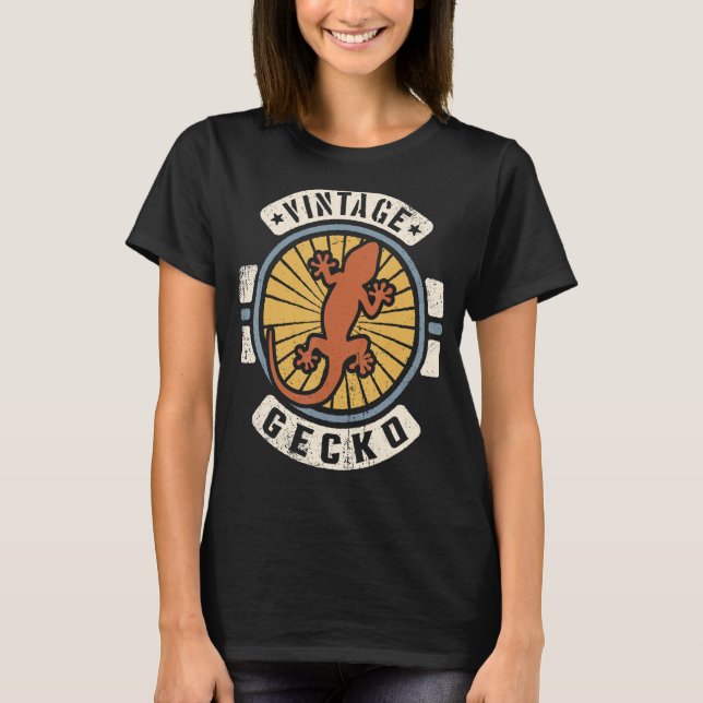 Camiseta Gecko Vintage Classic Retro 60's 70s Animal (Anverso)