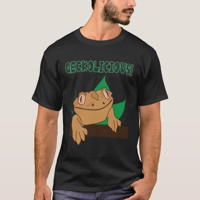 Camiseta Geckolicious  Saying Cute Lizard Crested Gecko (Anverso)