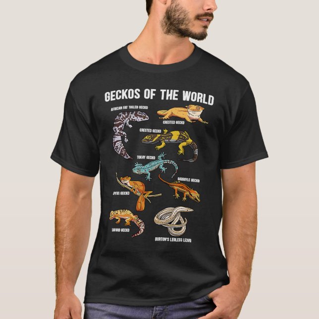 Camiseta Geckos Animales del Gecko de Leopardo Reprimido Mu (Anverso)