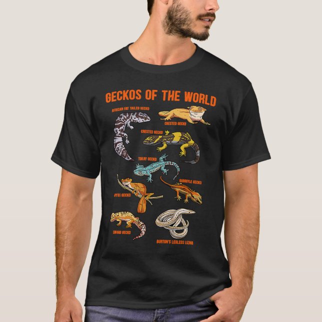 Camiseta Geckos Animals of the World Crested Leopard Gecko  (Anverso)