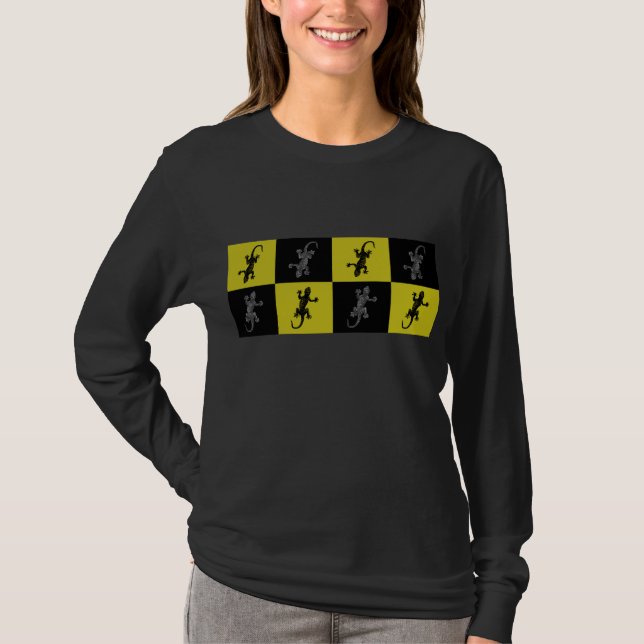 camiseta geckos en blanco y negro (Anverso)