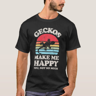 Camiseta Geckos Me Hacen Feliz Gracioso Viento Retro De Gec