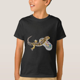 Camiseta Geco Leopardo Jugando Videojuego Lagarto Y Reptil