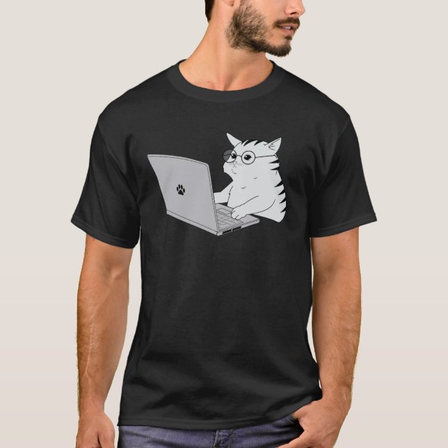 Camiseta Geek Cat Work from Home (Anverso)