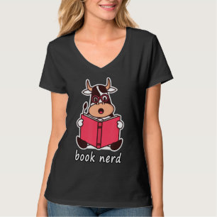 Camiseta Geek De Lectura De Book Nerd Cow Amp