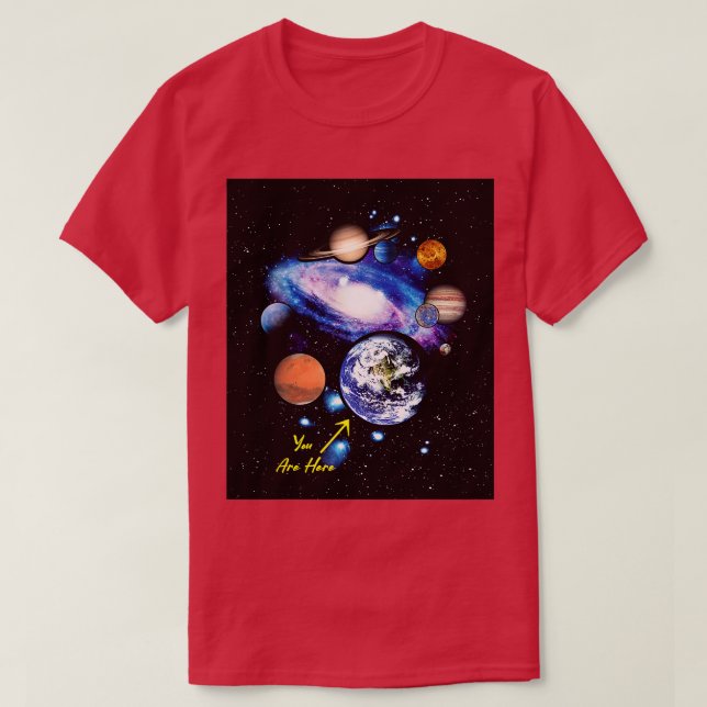 Camiseta Geek del espacio del planeta divertido del sistema (Diseño del anverso)