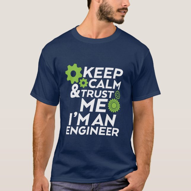 Camiseta Geek divertida mantén la calma y confía e (Anverso)