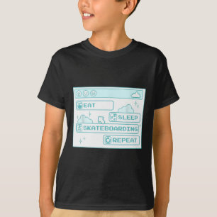 Camiseta Geek Informático Comer Dormir Patinaje Repetir Pat