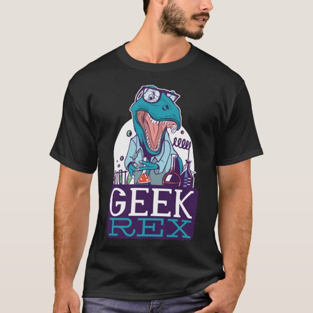 Camiseta Geek Rex T-Rex Dinosaur Funny Científicos Camisan  (Anverso)