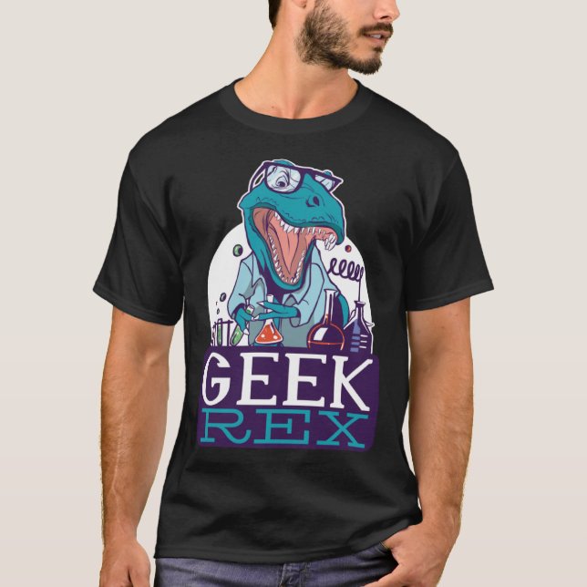 Camiseta Geek Rex T-Rex Dinosaur Funny Científicos Camisan  (Anverso)