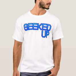 Camiseta GEEKED ENCIMA de sus tirones de un justillo del